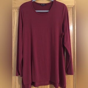 Anne French Tunic Long Sleeve Burgundy L